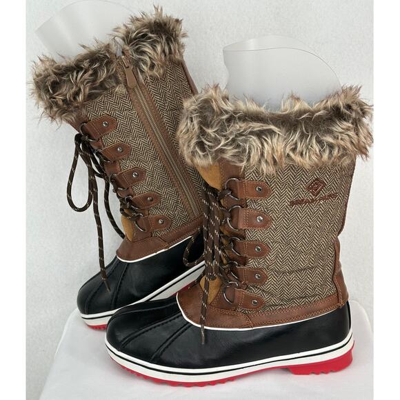 Dream Pairs Brown Mid Calf Fur Snow 3M Thinsulate Water Resistant Boots 9 - Picture 3 of 9